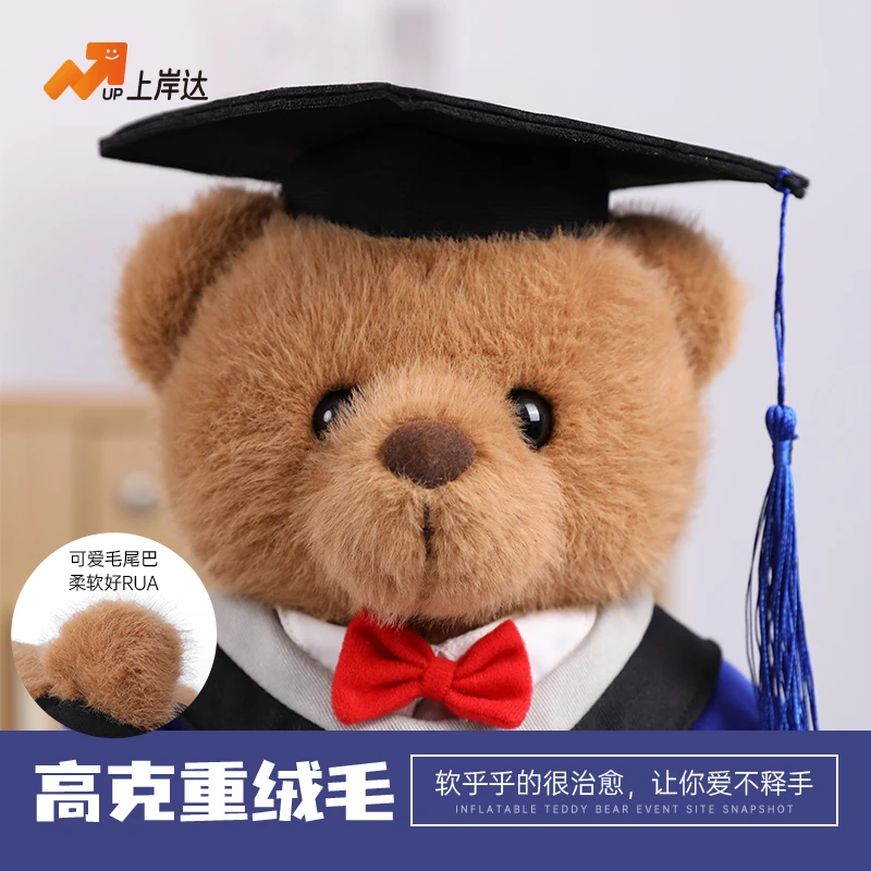 上岸达【理科毕业小熊】礼袋基础款可定制毛绒玩偶毕业礼物学位小熊