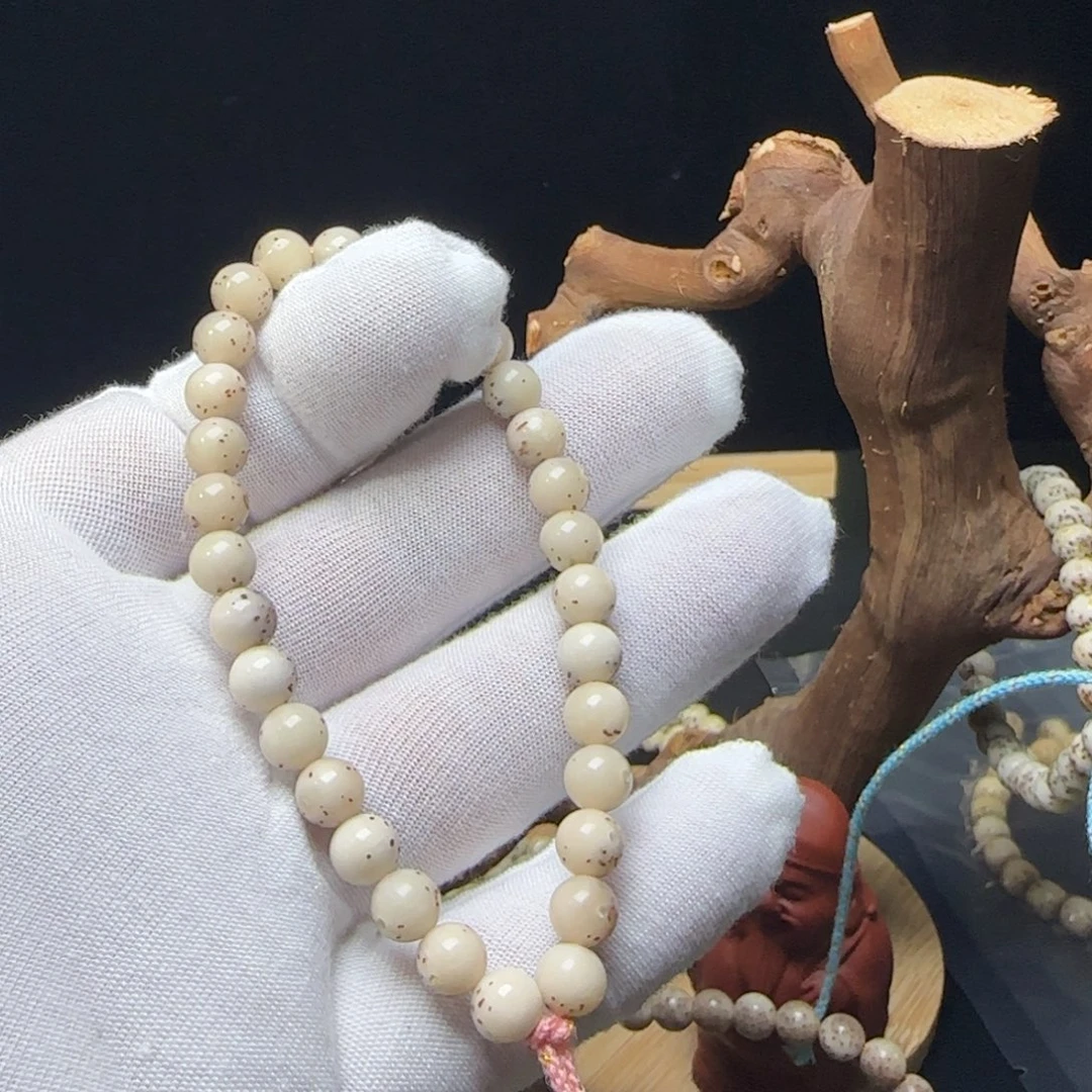 无***邪手串星月菩提7圆顶龙手持头透