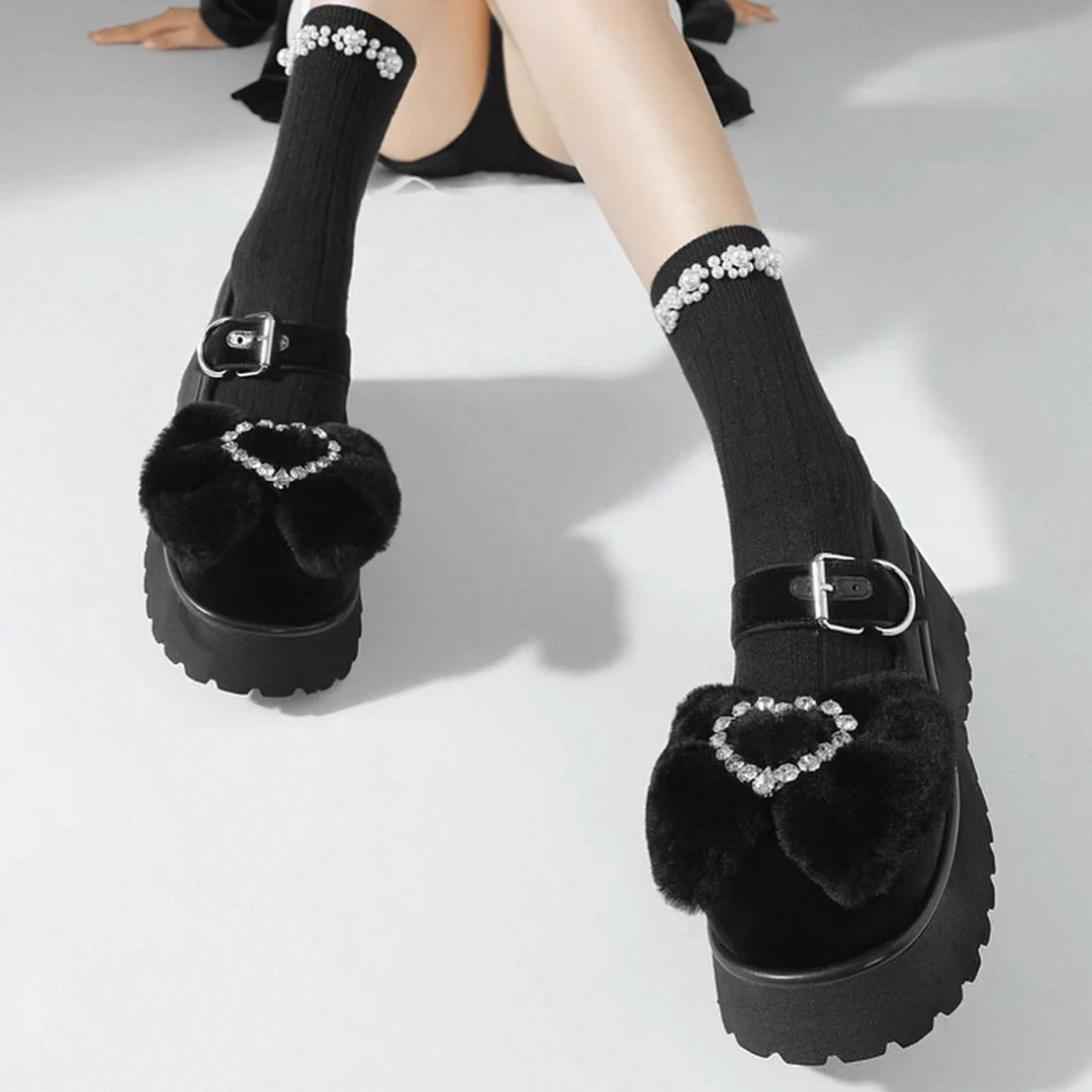 kmd瑕疵款玛丽珍真皮单鞋女新款圆头浅口黑色百搭乐福鞋不来回