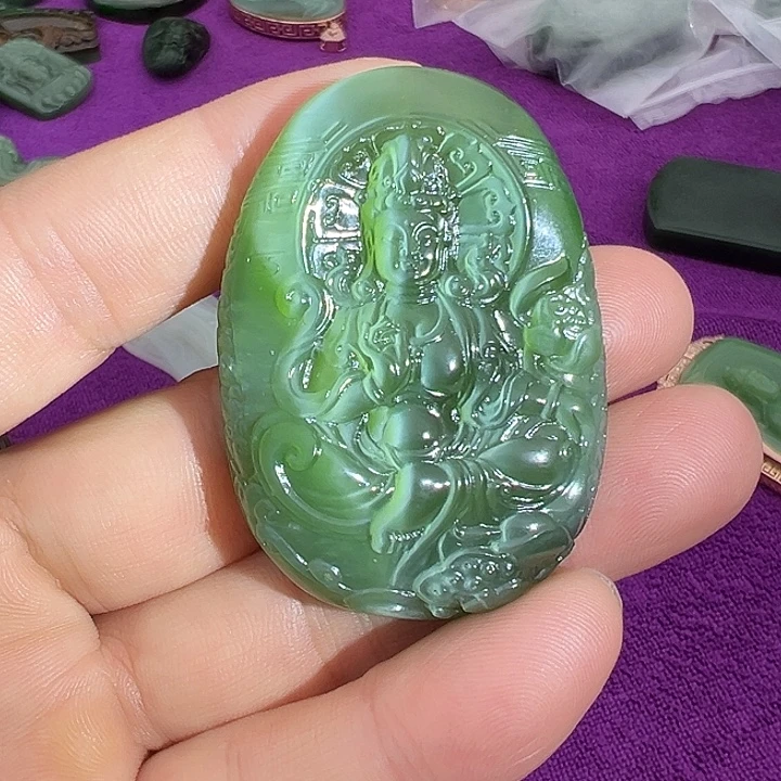 和田玉（碧玉）未镶嵌吊坠(不含链)