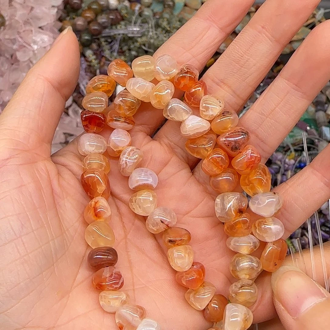 玛瑙/玉髓合金珠宝半成品龙陵玛瑙8-10mm一条