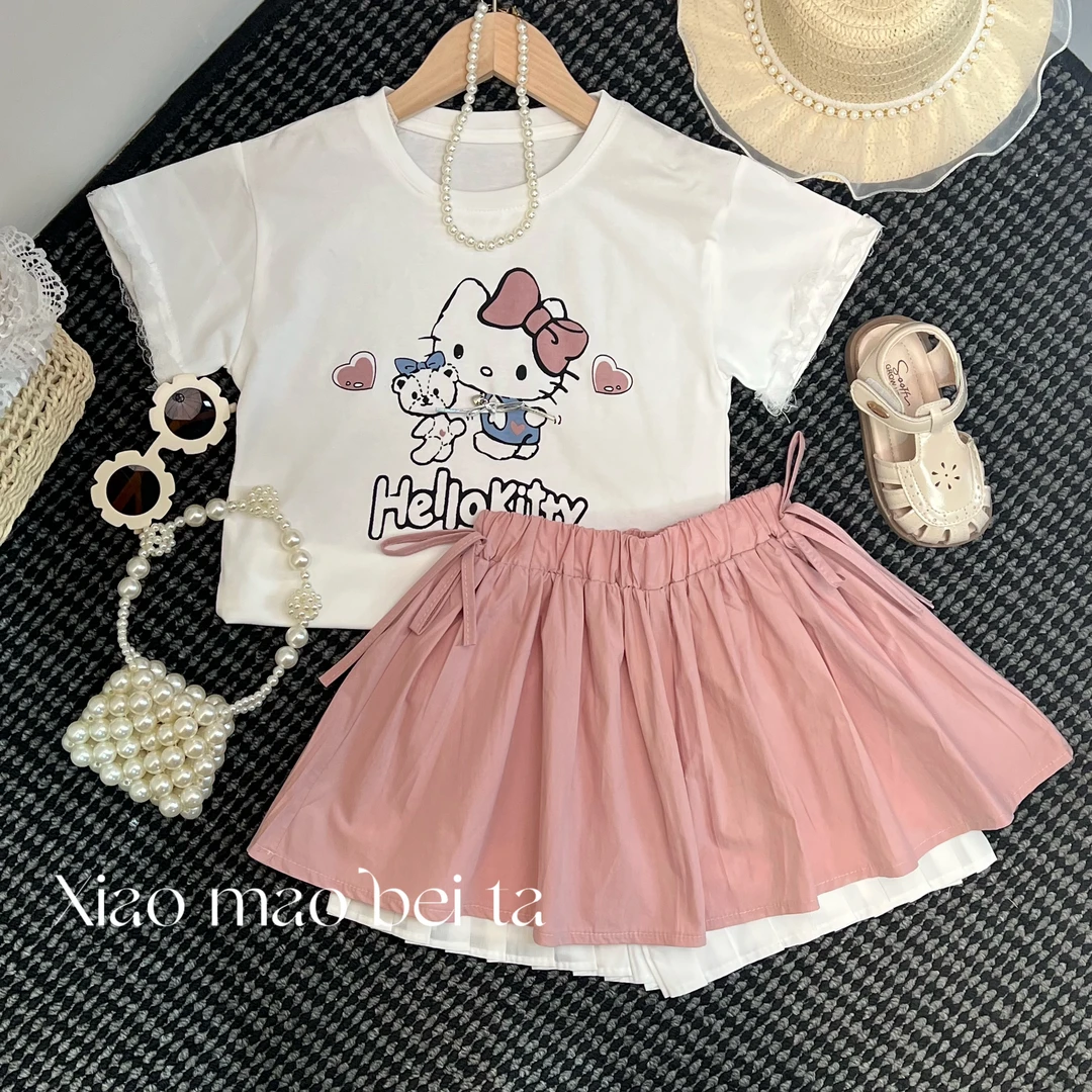 2025新款时尚百搭甜美可爱卡通小猫套装