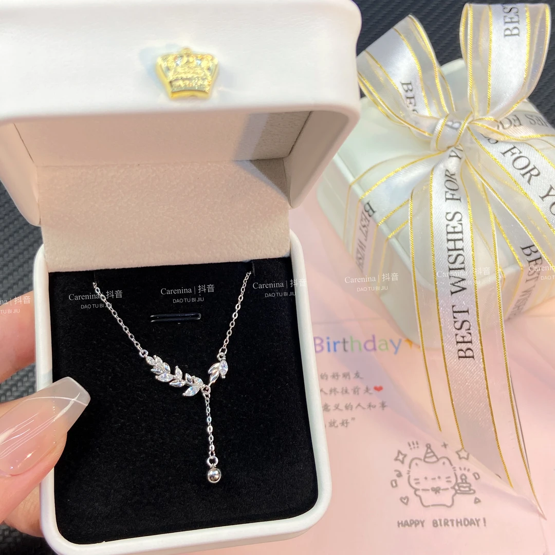 坠链均足银 999纯银穗穗平安项链女轻奢小众高级感送闺蜜生日礼物