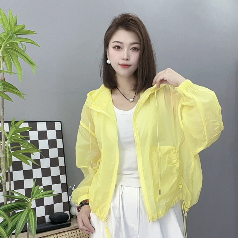 李李服饰夏季新款钱袋兜兜设计连帽小米格宽松休闲外套