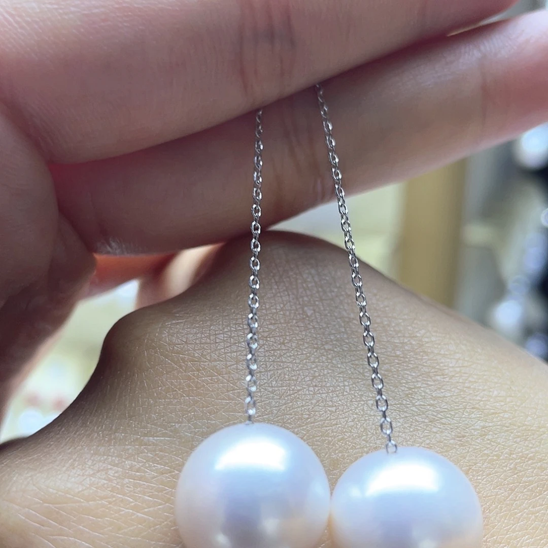 银S925镶嵌淡水珍珠耳饰