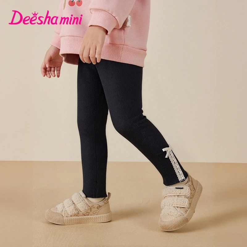 笛莎女童童装长裤秋冬儿童宝宝时尚保暖加绒打底裤女孩-13255C501