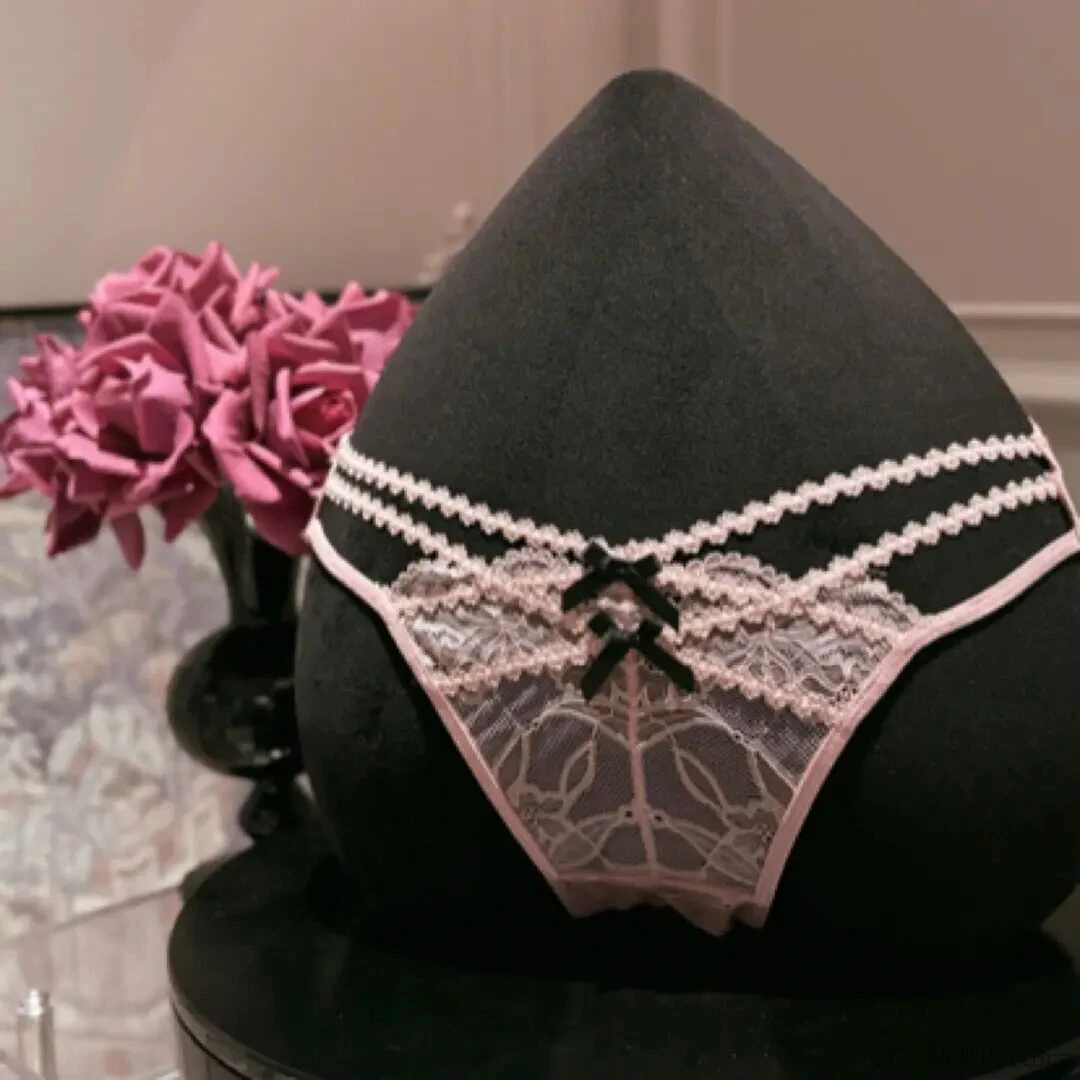 小甜娇~性感蕾丝内裤女纯欲风细带镂空交叉蝴蝶结三角裤2025新款