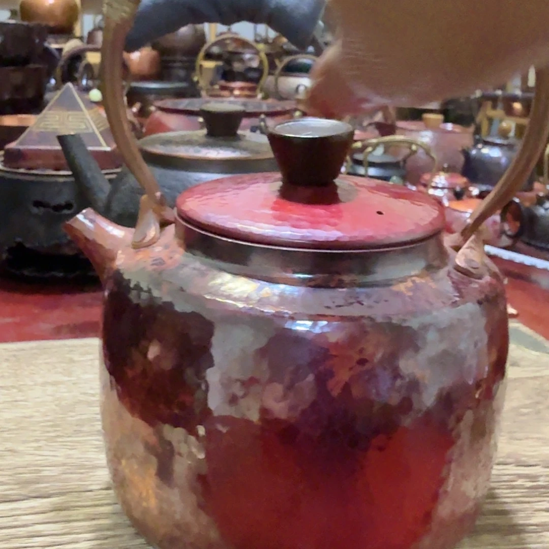紫铜手工制作烧水壶
