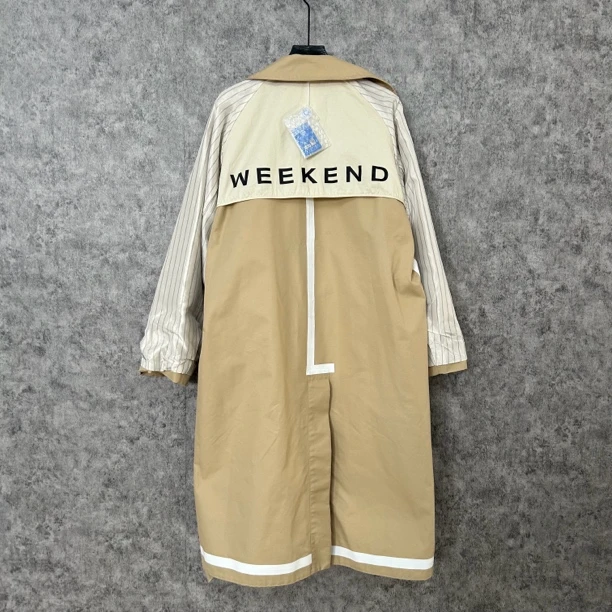 95新 MaxMara maxmara卡其色双面字母风衣