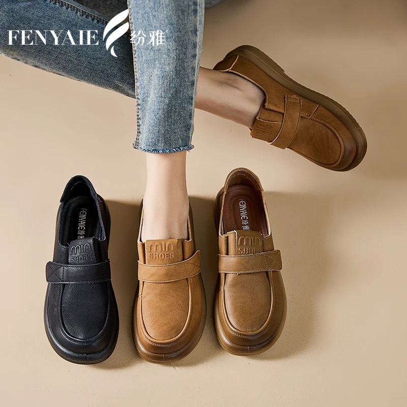 2025秋季新款复古小皮鞋平底单鞋百搭女鞋超轻软底软面真皮乐福鞋