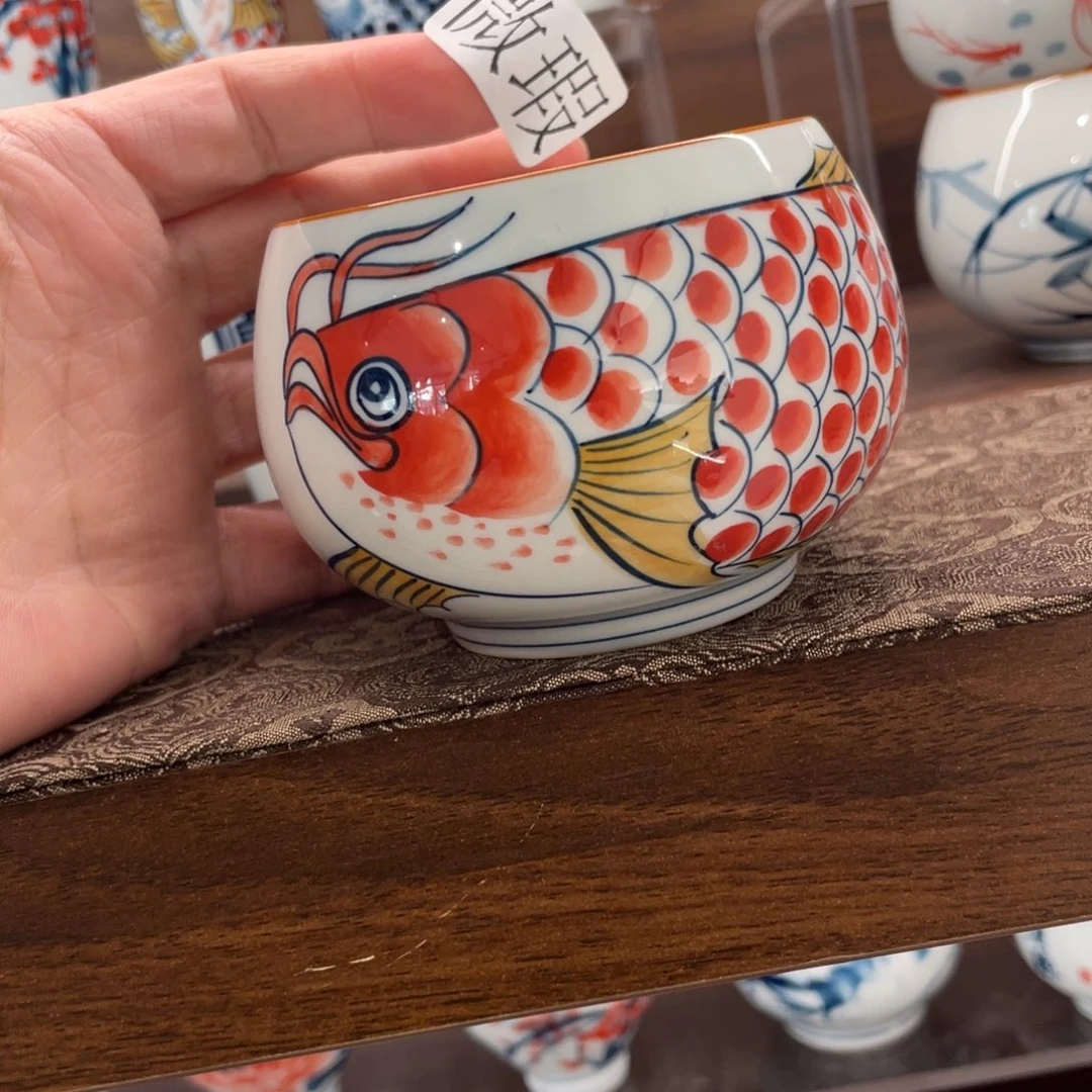 釉下手绘茶具微瑕