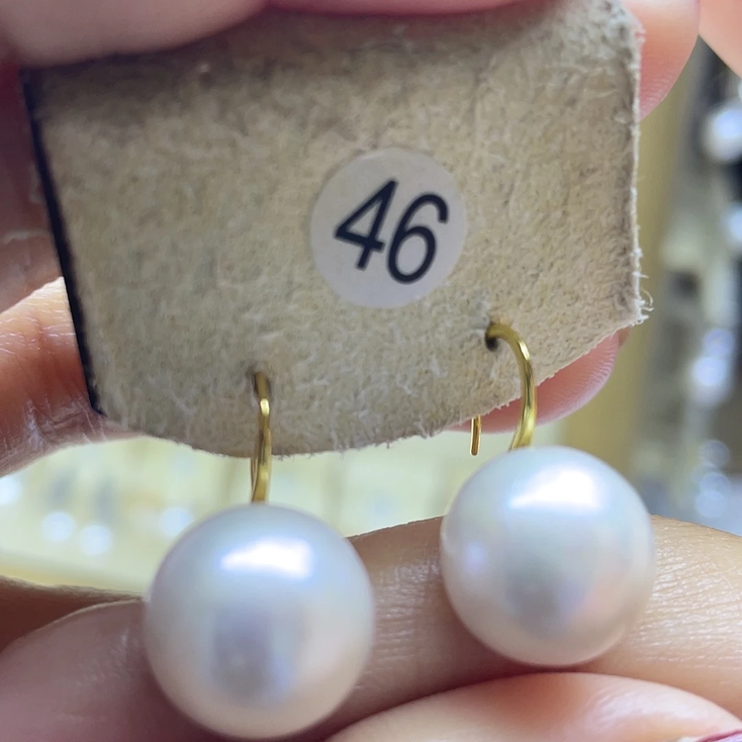 银S925镶嵌耳饰淡水珍珠