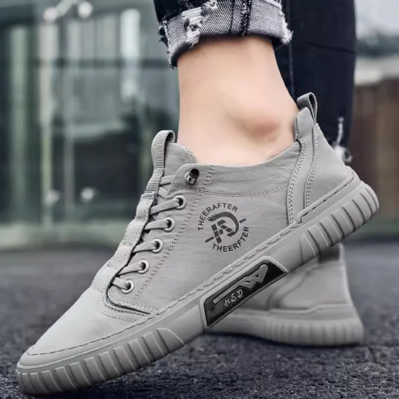 男鞋子夏季透气2025新款男士休闲帆布鞋一脚蹬老北京布鞋低帮板鞋