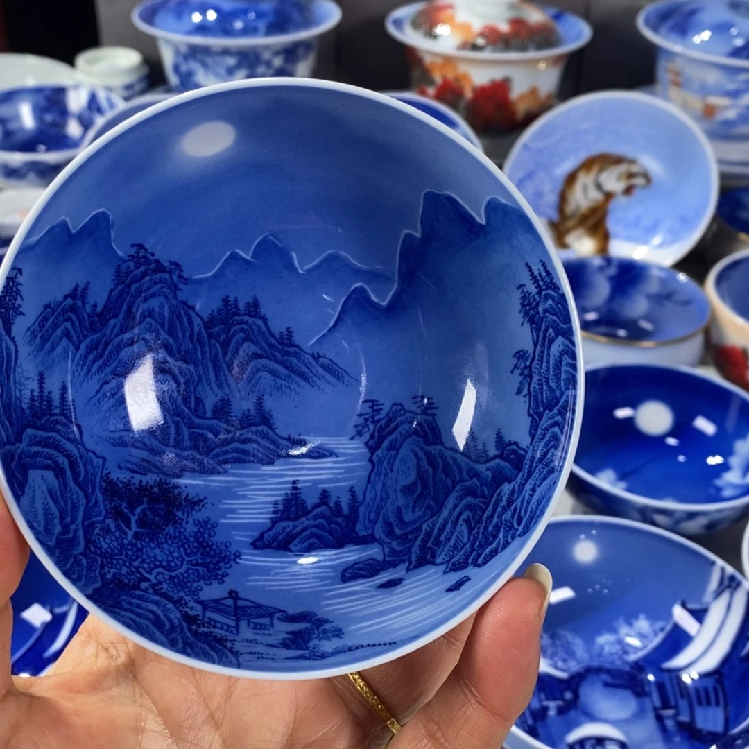 青花山水主人杯杯