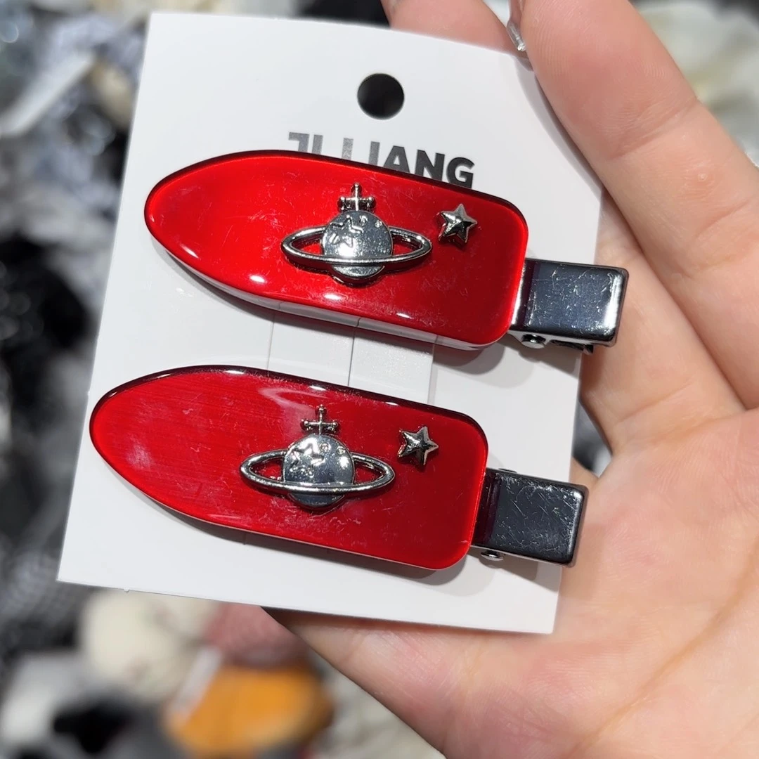 皮质铁合金红色土星鸭夹