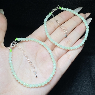 【小北珠宝】翡翠圆珠手链尺寸约3.5mm+【多样性发一件】1