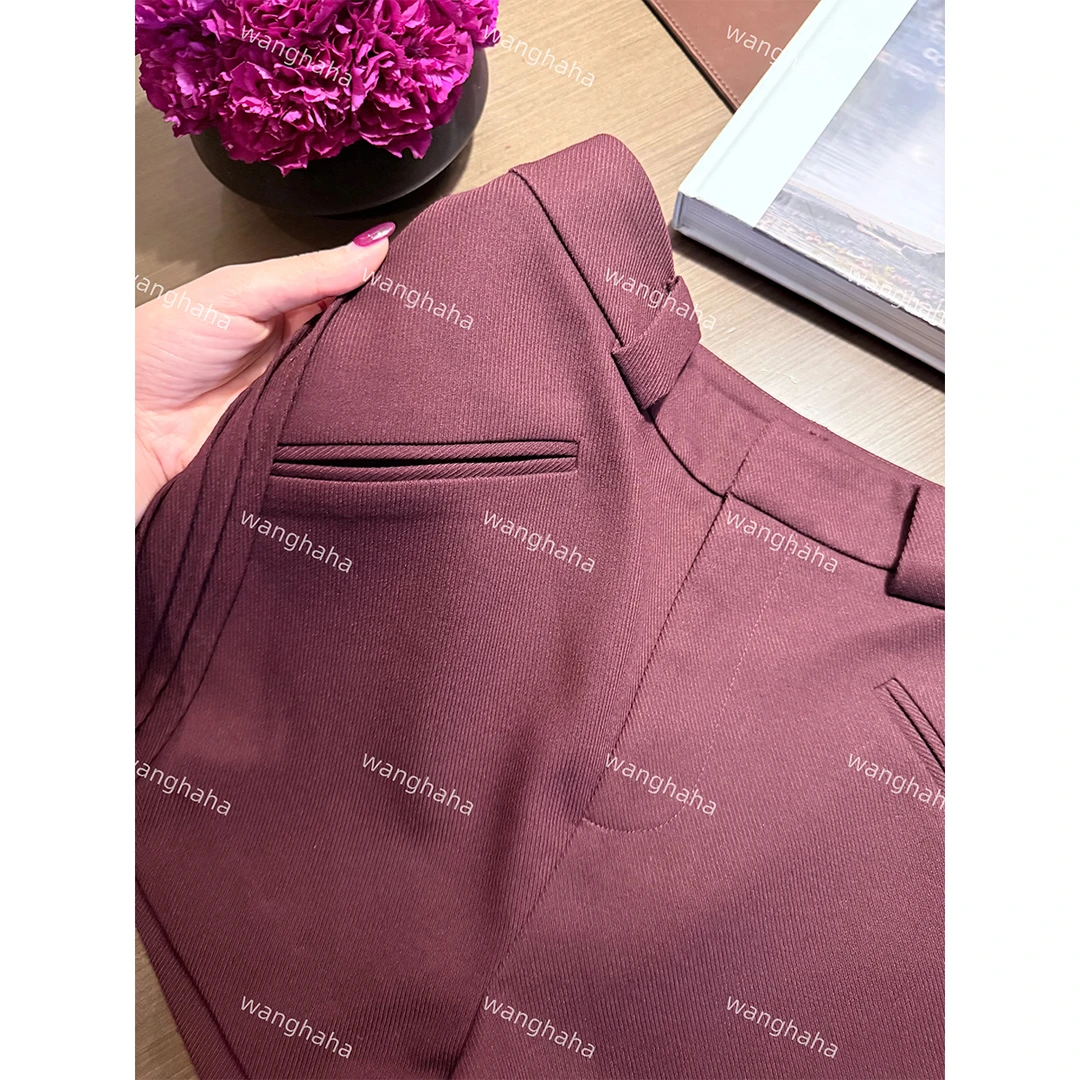 W·HAHA【现货】【莉莉安】配腰带百搭宽松A字阔腿短裤79756