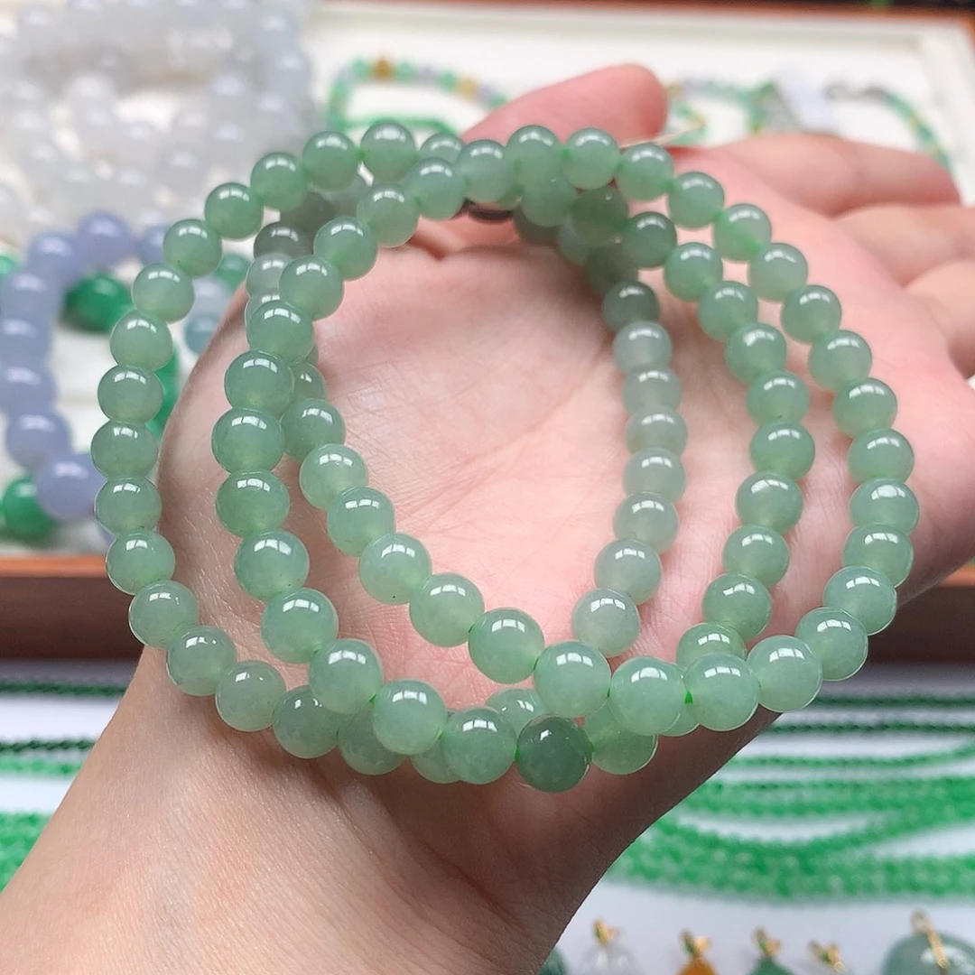 翡翠未镶嵌套链项链