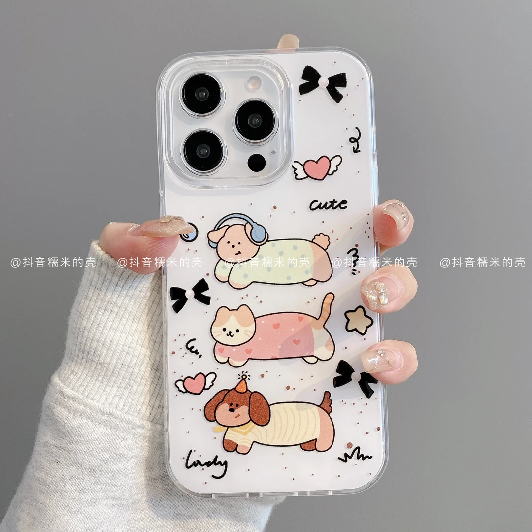 IMD奶油适用iphone17promax苹果16手机壳15/14/13/12/11华为猫狗