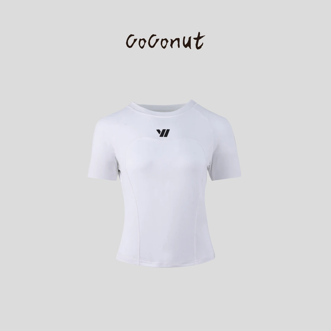 可可娜特2025新款百搭运动户外健身休闲修身舒适圆领透气夏季T恤