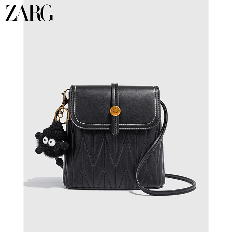 ZARG小众秋冬菱格绣线水桶包-60009-15