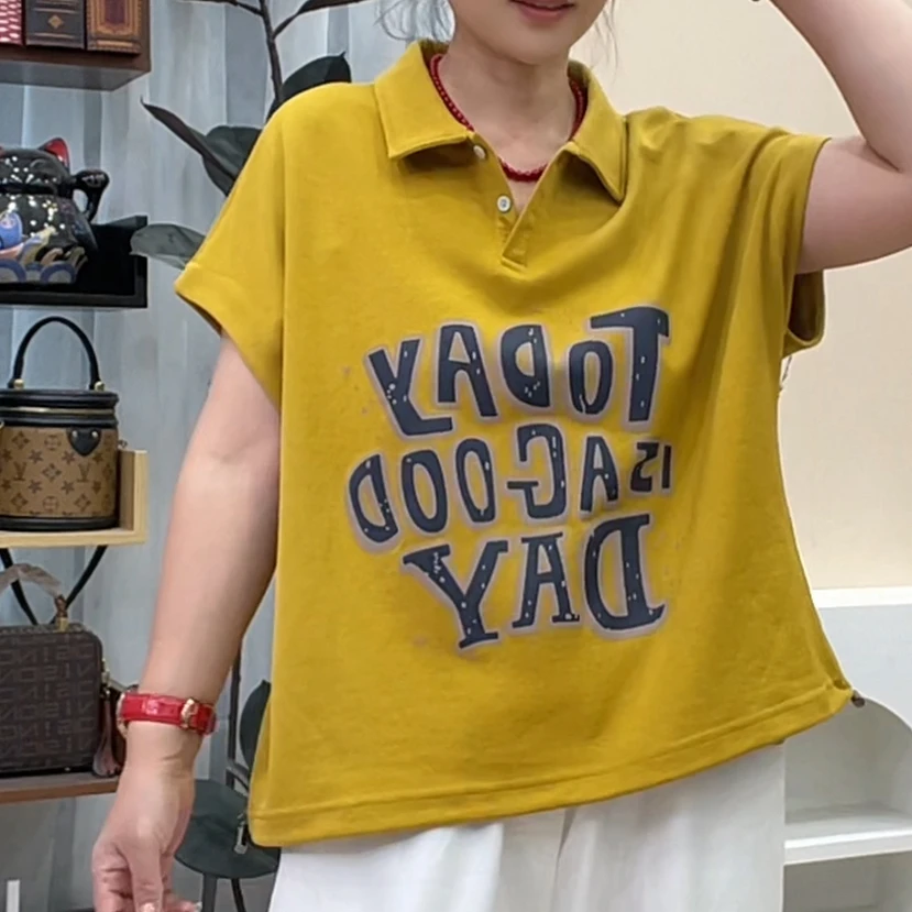 542欧货爆款POLO大版T恤女