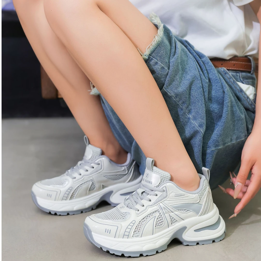 【有运费补贴】【单网】透气款老爹鞋皮面牛皮软底女鞋001-200