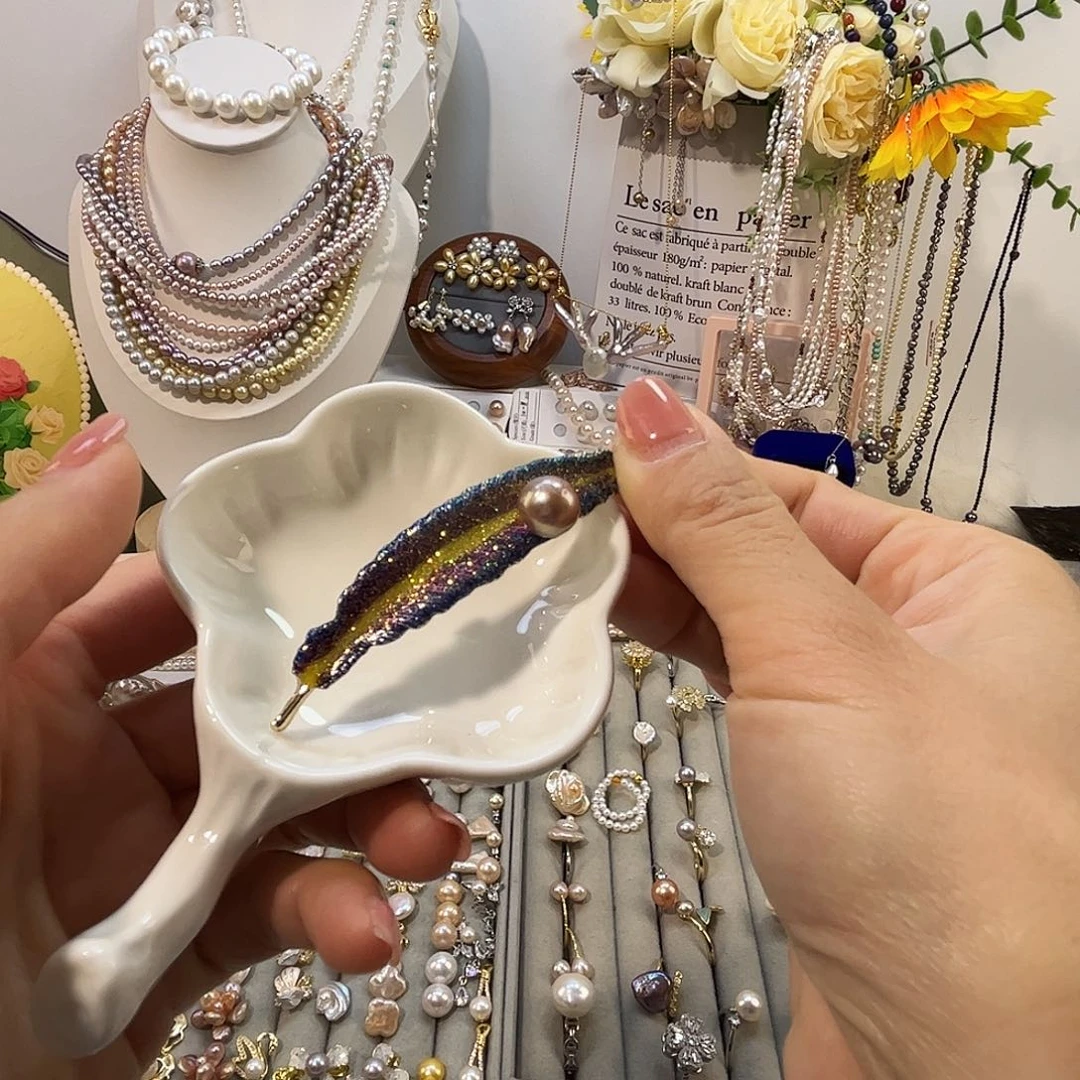 淡水珍珠颈饰银S925镶嵌