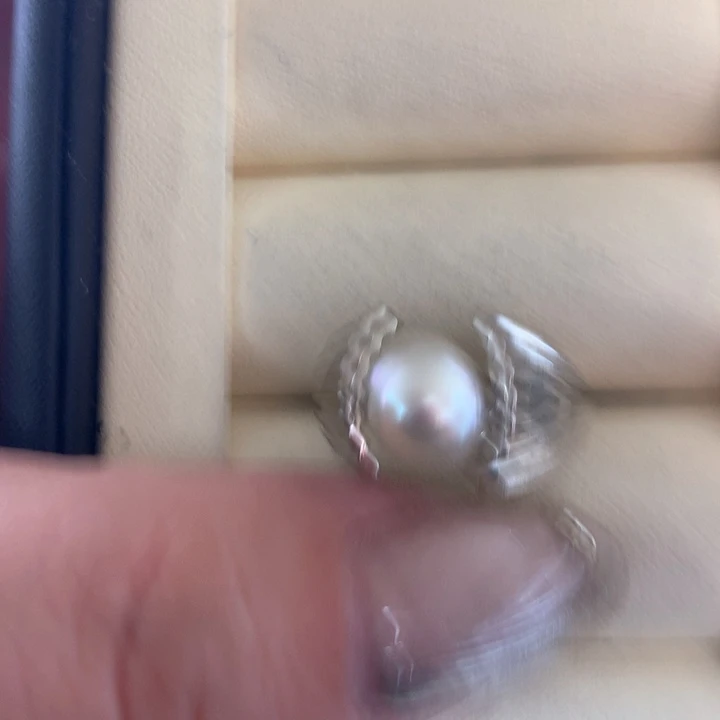 银S925镶嵌戒指海水珍珠