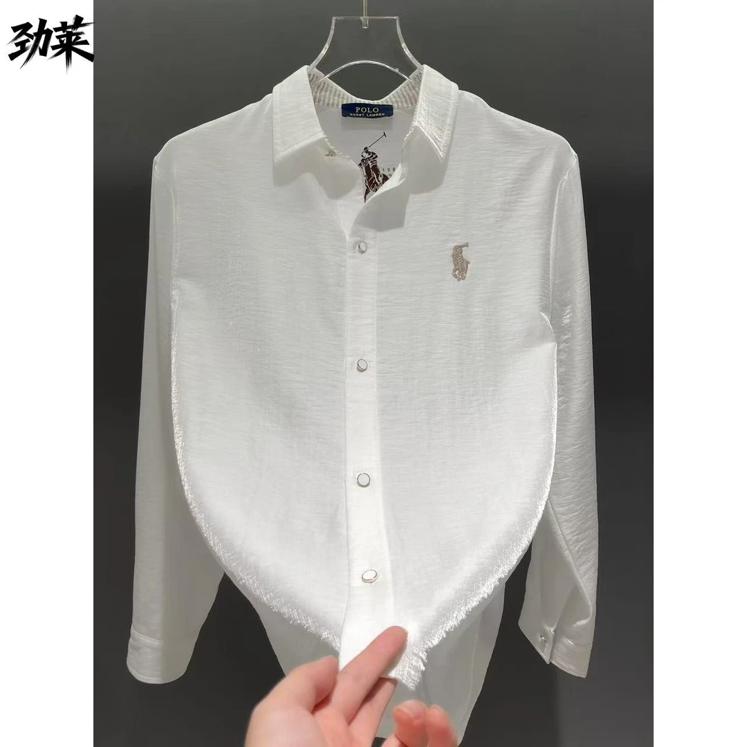 劲莱欧洲站秋季长袖新款男女同款潮流时尚百搭气质休闲翻领男衬衫