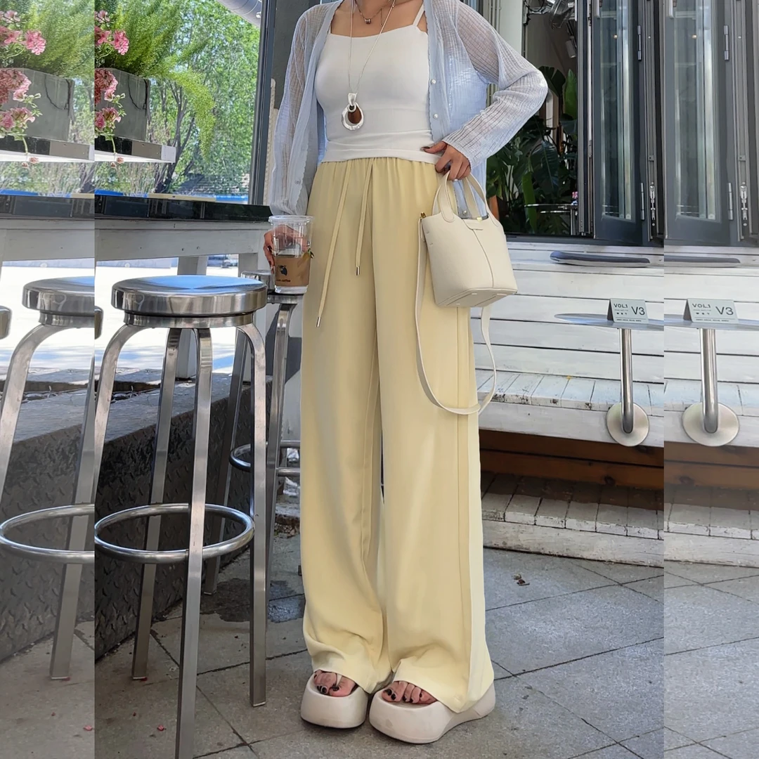 【夏上新】胖mm显瘦宽松休闲阔腿裤拖地长裤200斤大码女装_525-GN4