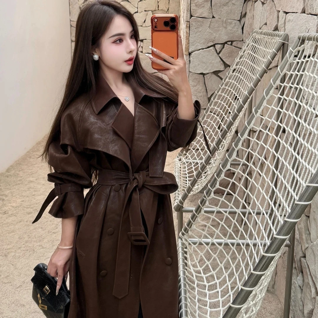 法式复古风衣外套女2025秋冬新款高级感休闲英伦风中长款过膝外套