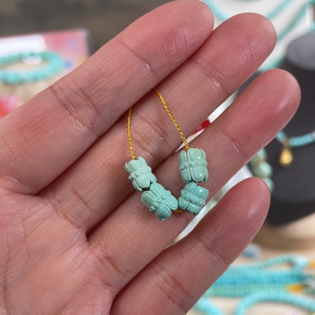 绿松石未镶嵌套链6+并蒂莲套装