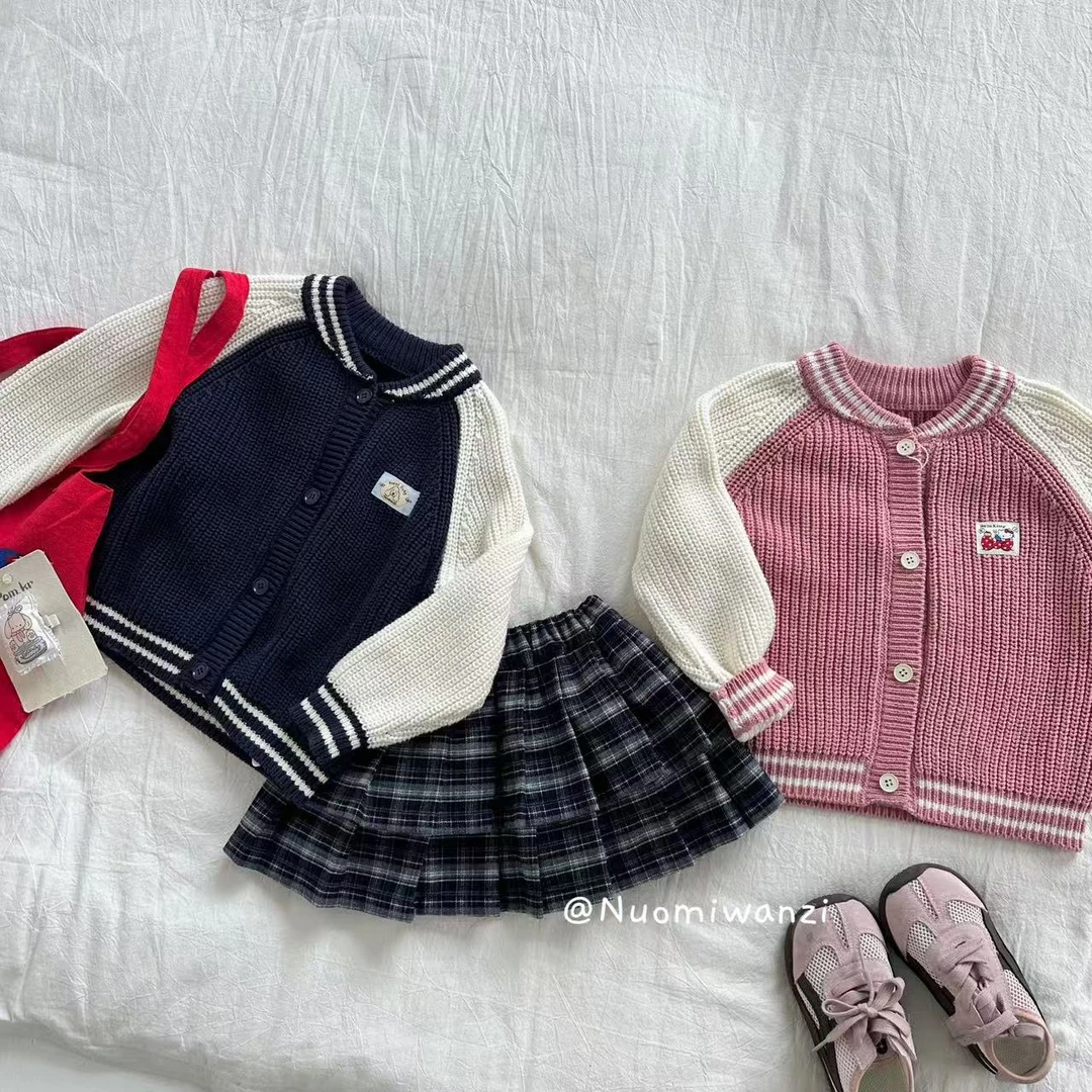 【现货】儿童韩版百搭插肩袖毛衣开衫（秋款）WZJ-53005