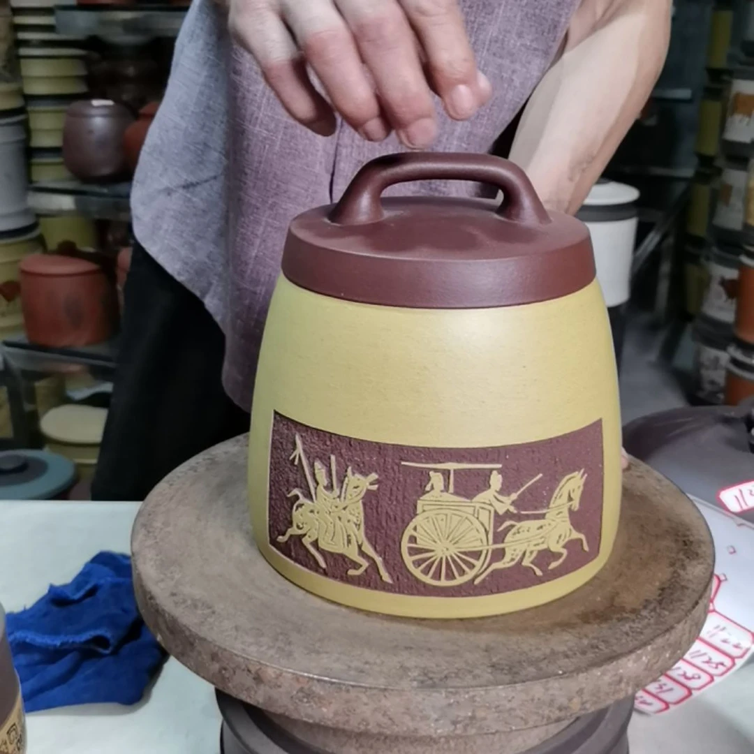 紫砂茶叶罐马车1140