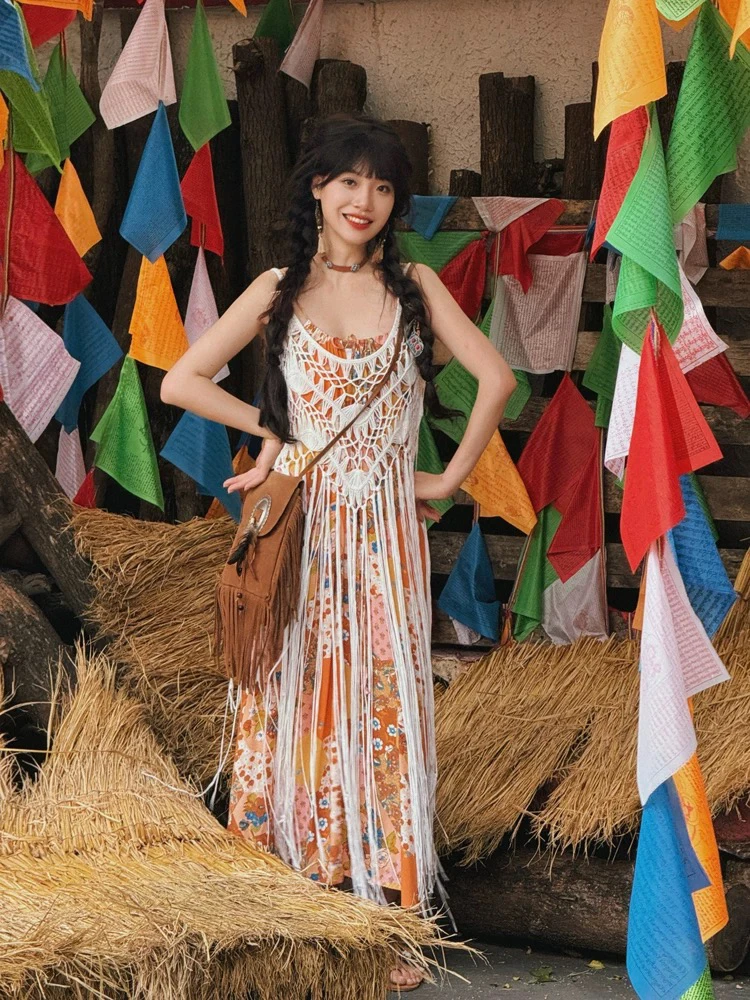 （直播链接）波西米亚风吊带背心外衫海边度假叠穿罩衫