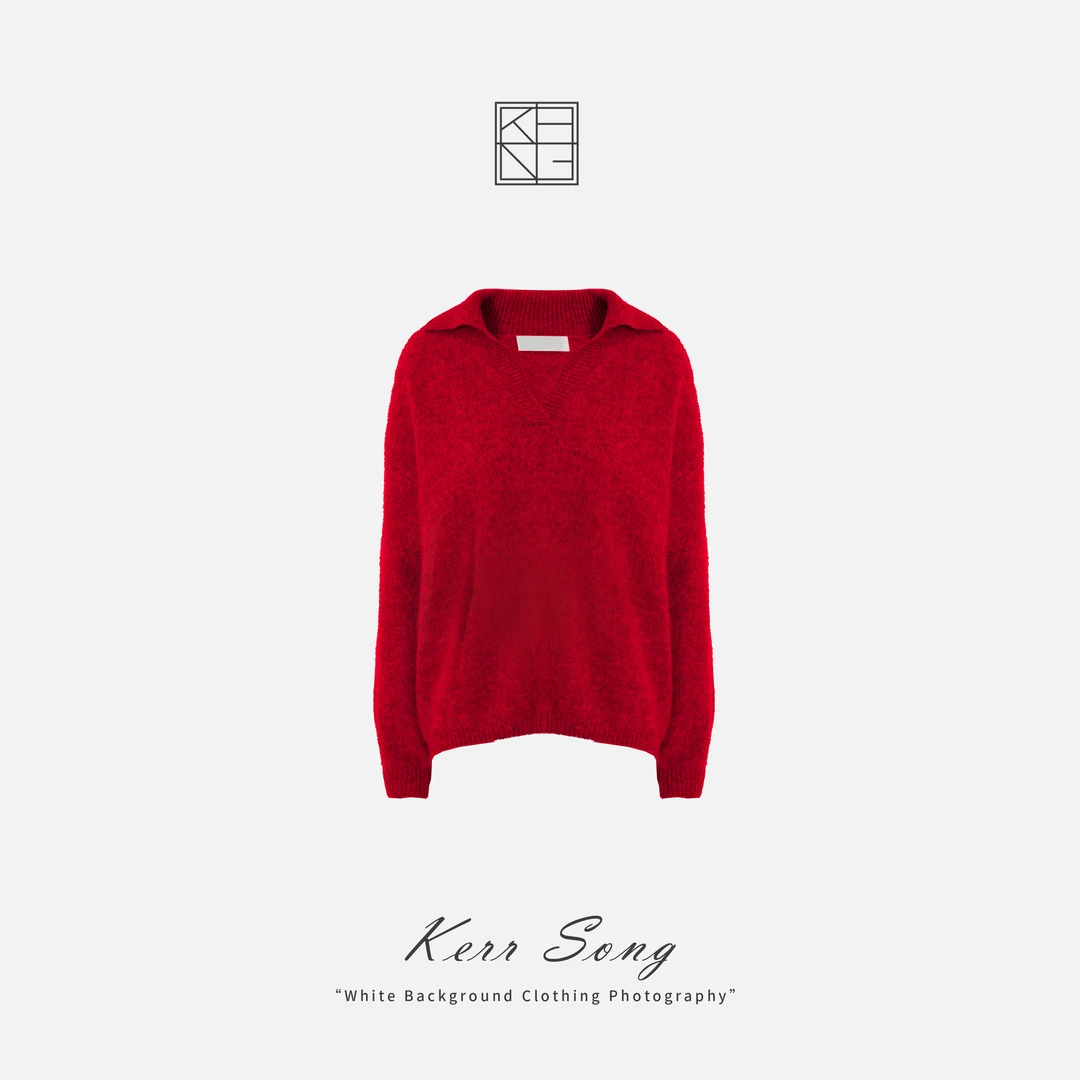 ChuYouMan初有熳【柔雾】秋冬慵懒风羊绒羊毛外穿翻领羊毛套头毛衣