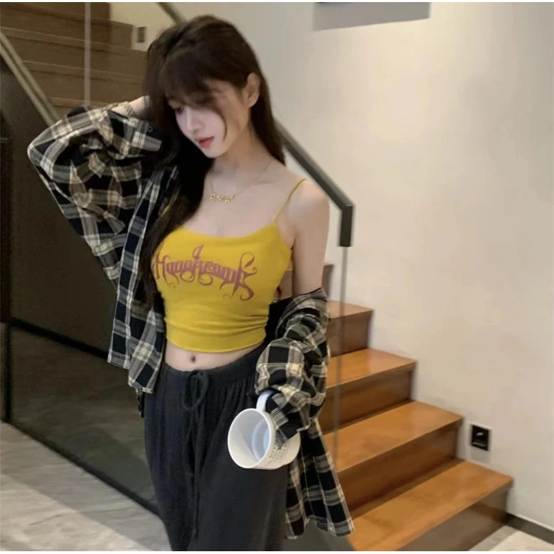 泰兰德辣妹小吊带背心女外穿夏带胸垫内搭性感纯欲辣妹泰式上衣