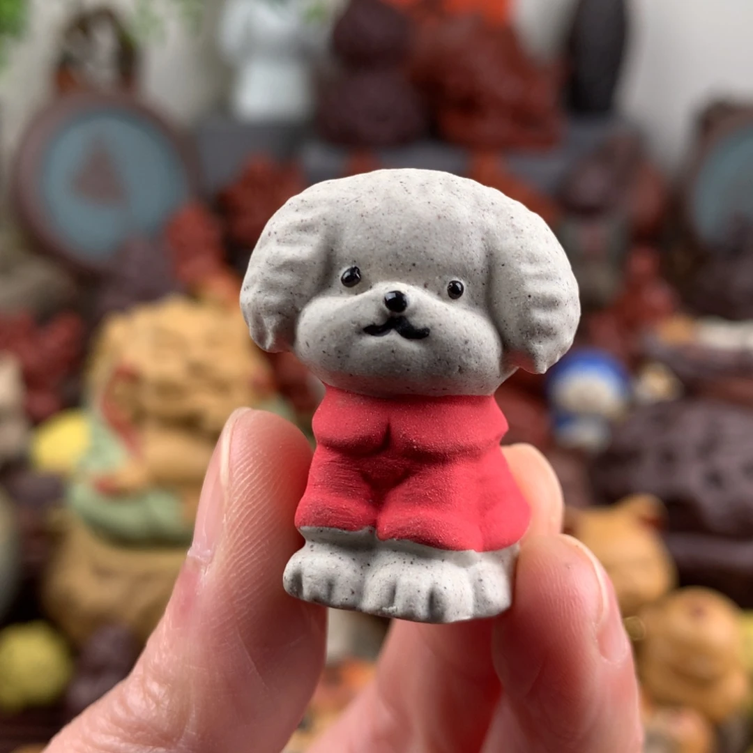 紫砂茶宠可爱小泰迪红