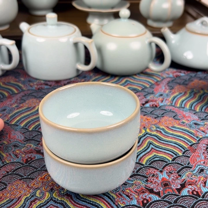 天青釉水将军杯微瑕