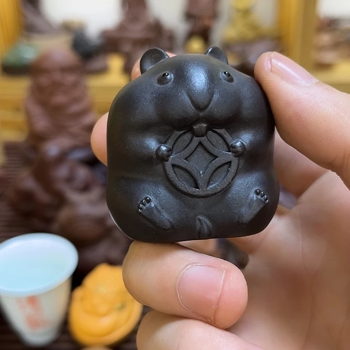 紫砂茶宠?****?紫砂鼠来宝茶宠摆件