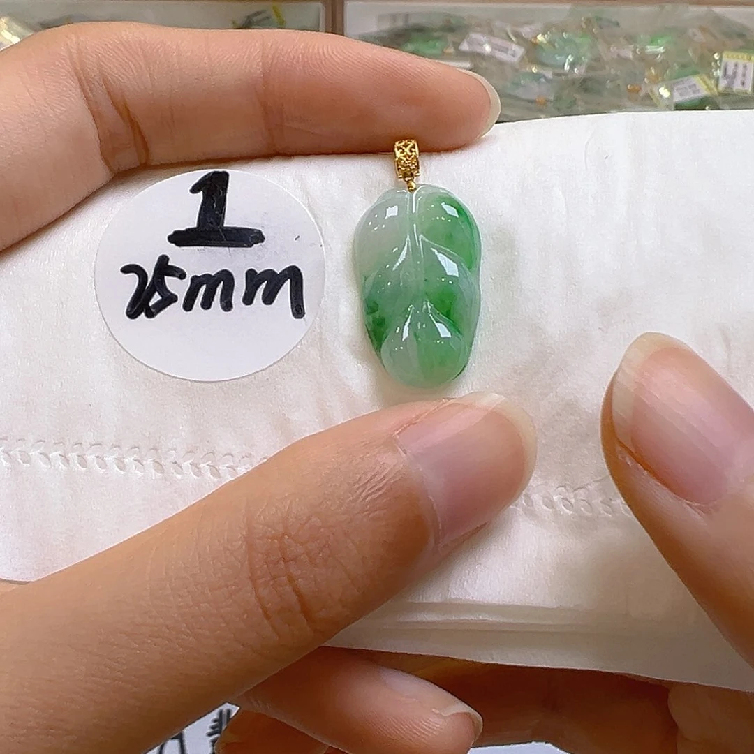 翡翠18K金镶嵌吊坠(不含链)翡翠