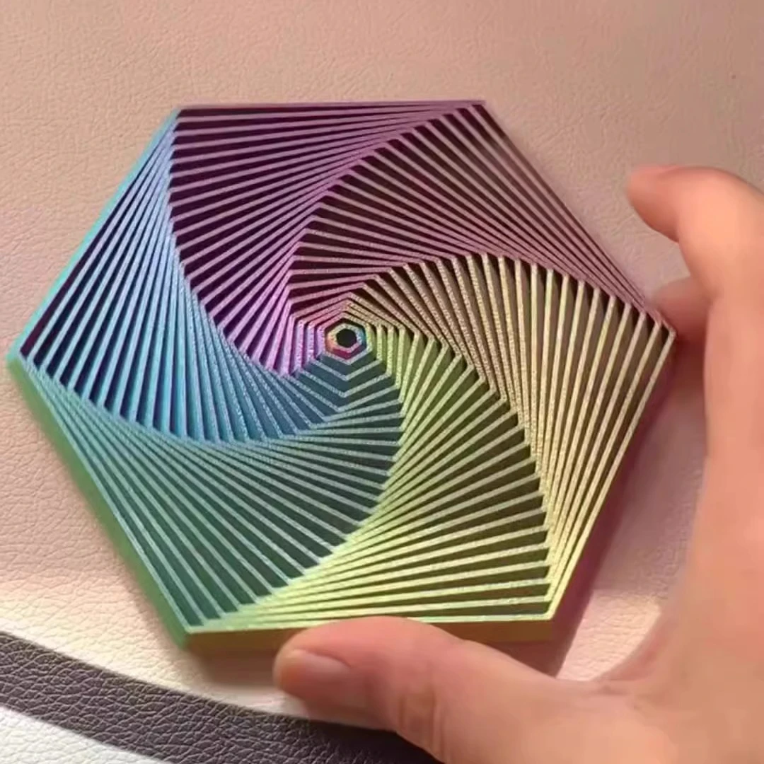 3d打印视错觉六边形玩具发泄变幻玩具益智魔幻可旋转创意解压神器