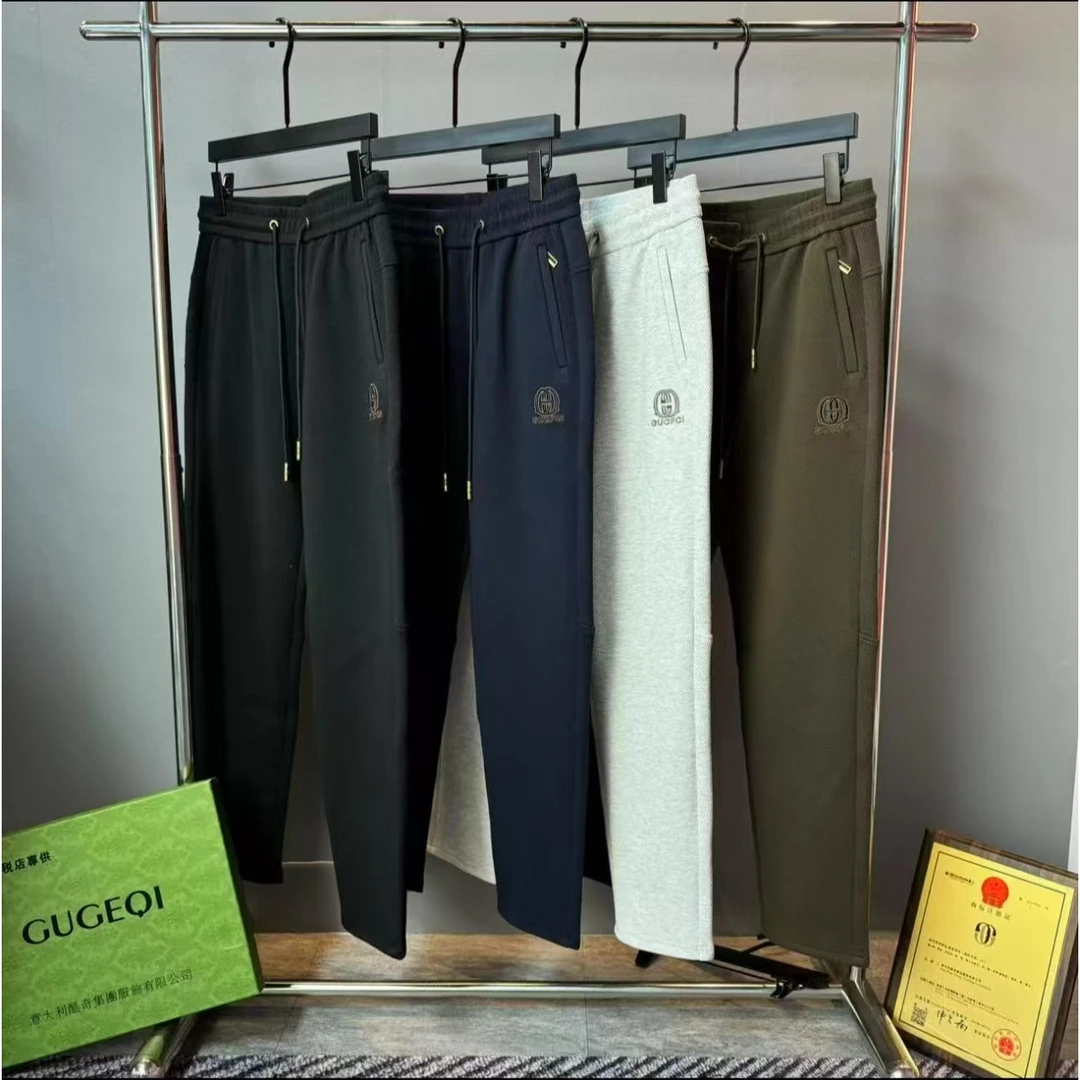 轻奢秋冬加绒加厚弯刀剪裁休闲运动卫裤