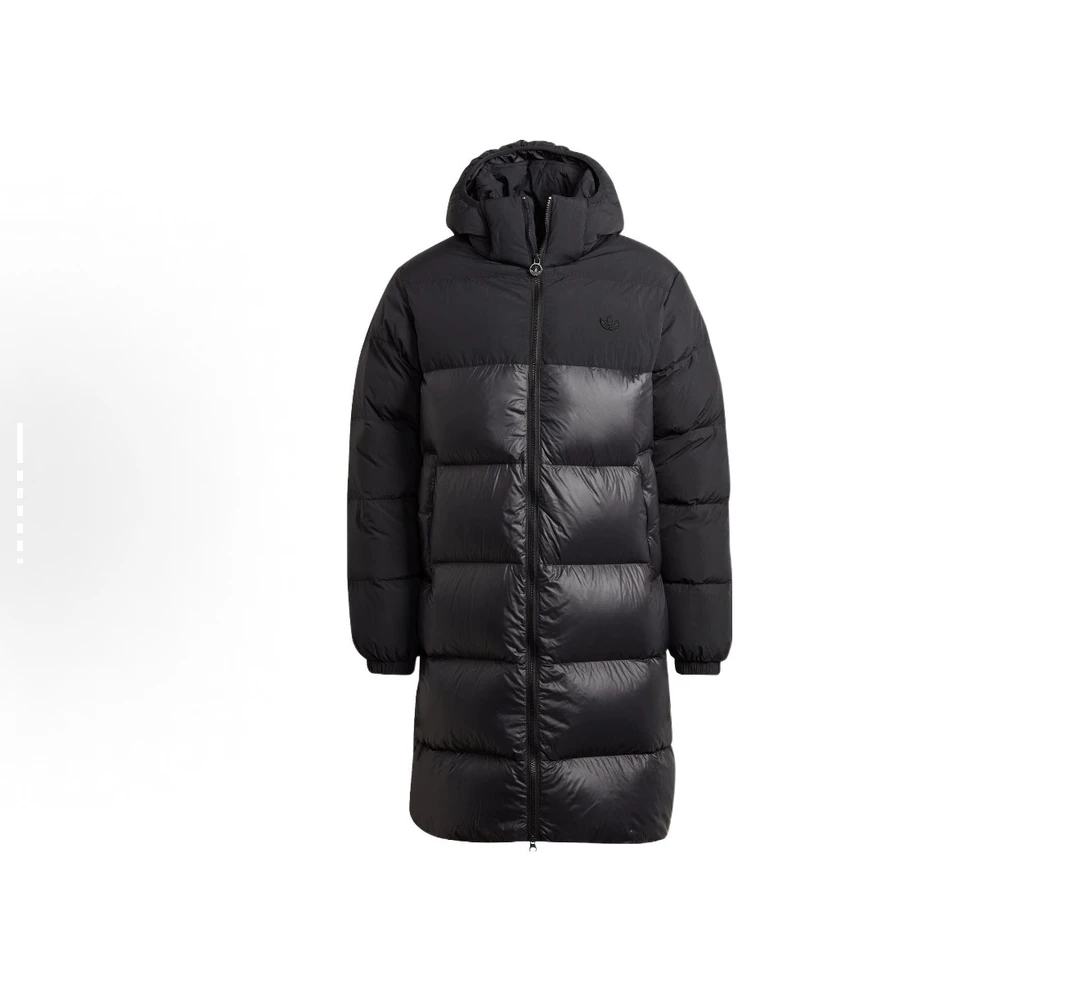 adidas/阿迪达斯Adidas防风保暖拉链男情侣时尚连帽中长款羽绒服