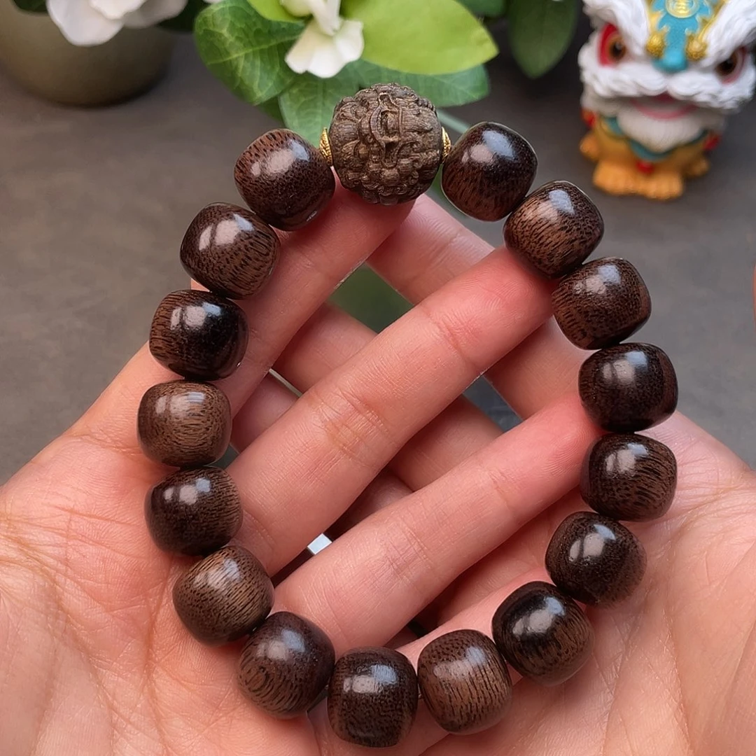 沉香碎屑沉香➕沉香佛珠越南富森红土玉化瘤疤料1.4