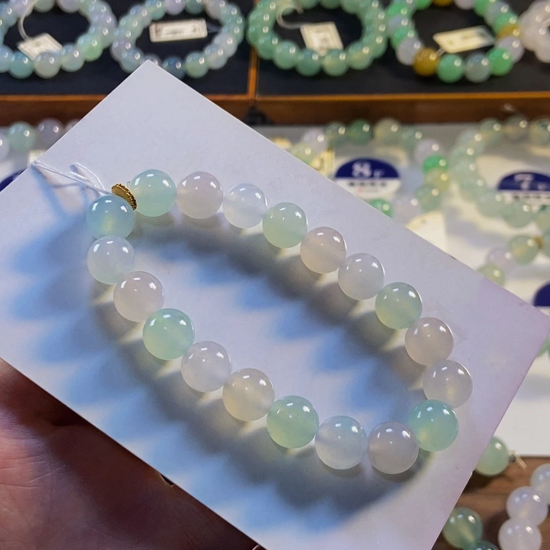 定制翡翠未镶嵌翡翠手串卡9.8