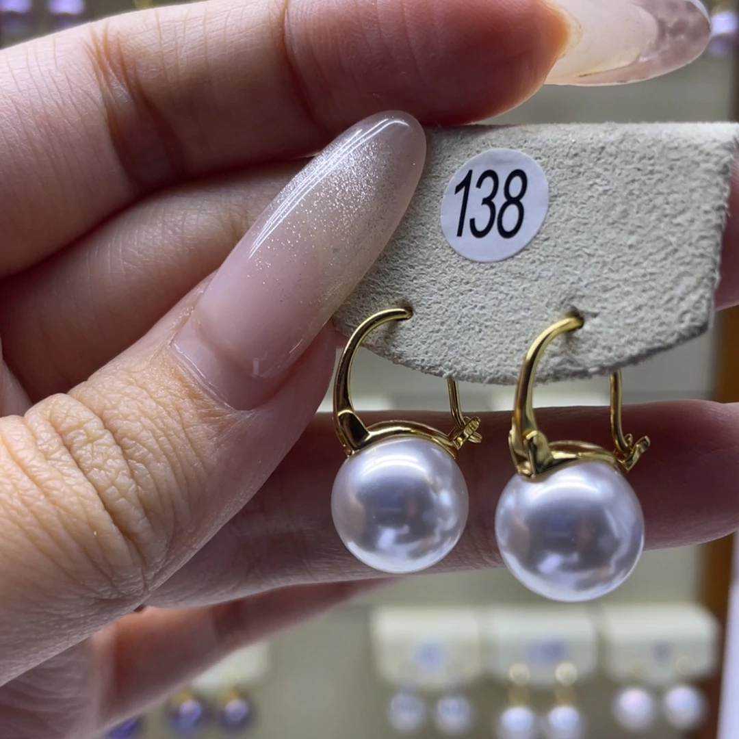 淡水珍珠耳饰银S925镶嵌