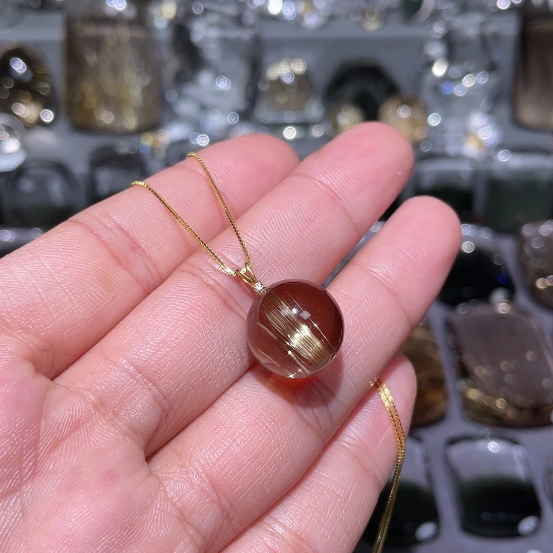 ****l水晶18K金镶嵌颈饰挂件