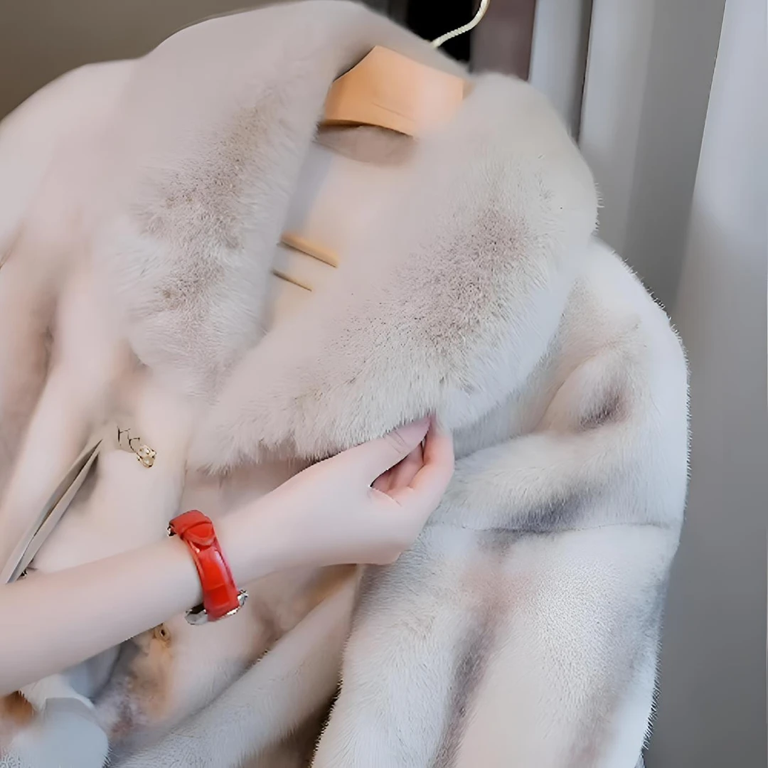 重磅推出：2025年新款外套显瘦时尚显高女装外套皮毛一体大衣外套